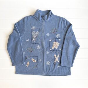 Croft & Barrow Blue Embroidered Sweater
